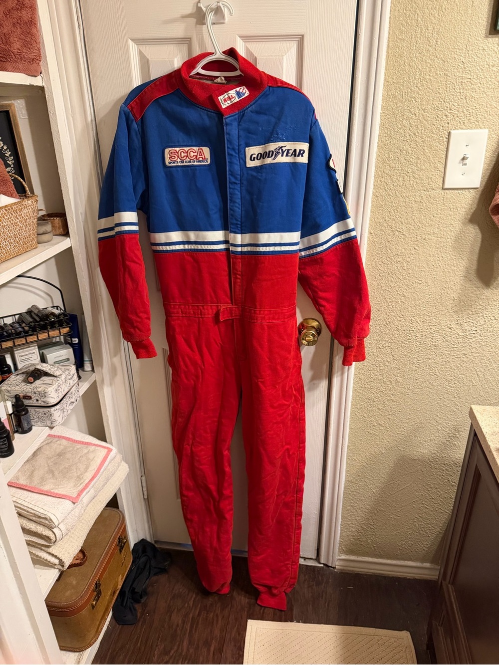 Vintage Bell Racing Suit One-Piece SFI-Certified SCCA Goodyear Red White Blue